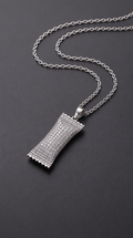 Pavé Petch Drop 02 Iced Out Pouch Pendant in 925 sterling silver