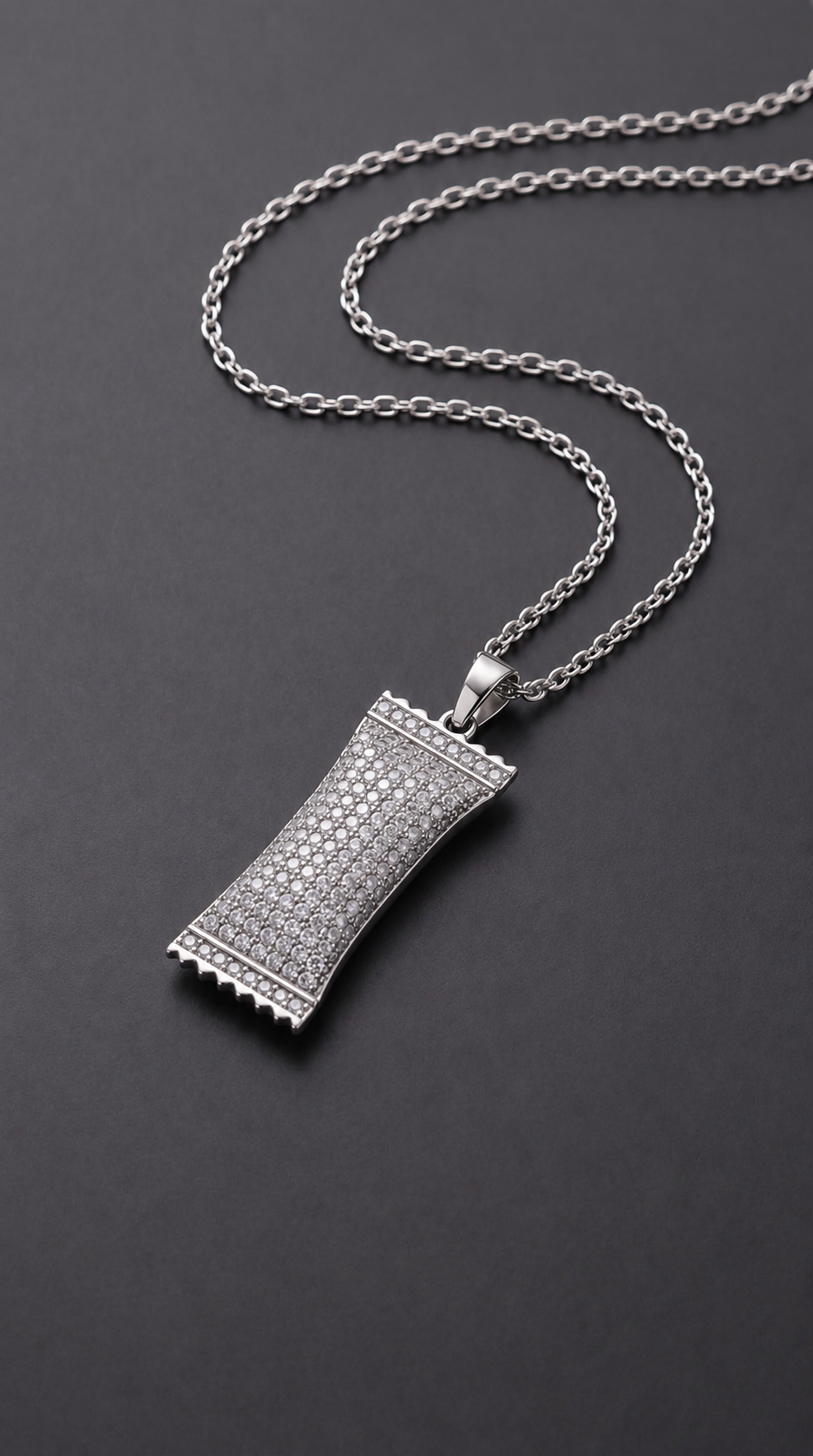 Pavé Petch Drop 02 Iced Out Pouch Pendant in 925 sterling silver